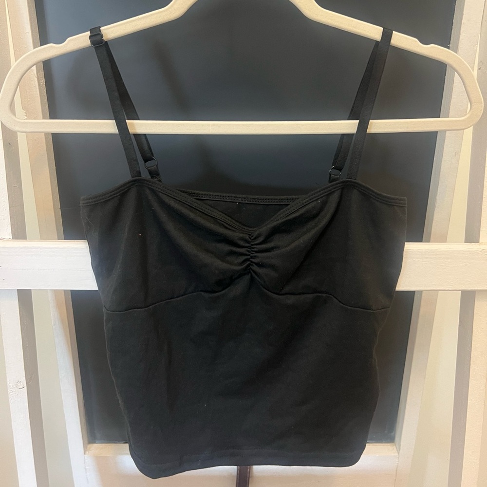 Black Ruched Women's Top